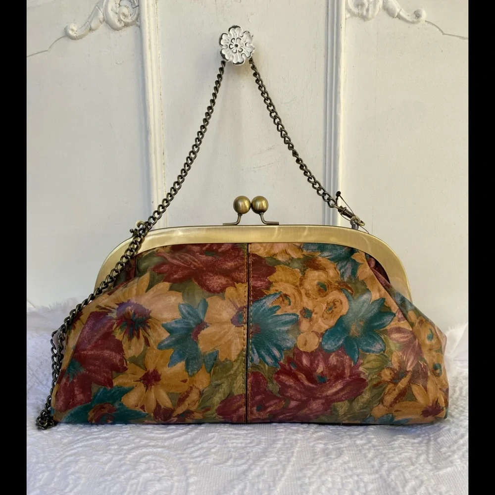 Patricia Nash*Fresco Bouquet* Mia Frame• Kiss Lock•Satchel•NWT - Picture 2 of 11